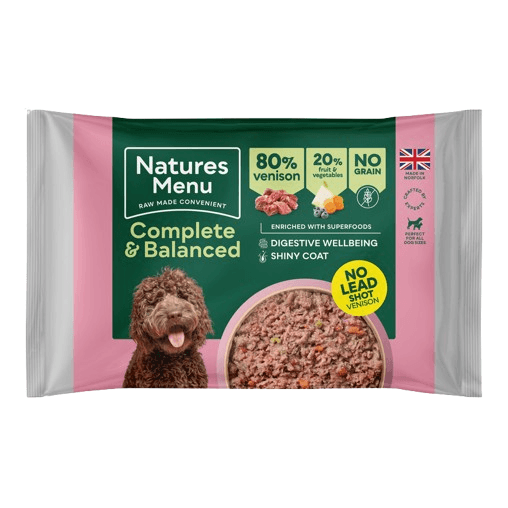Natures Menu Complete And Balanced 80/20 Venison Block Raw Dog Food - Grain/Green 500G