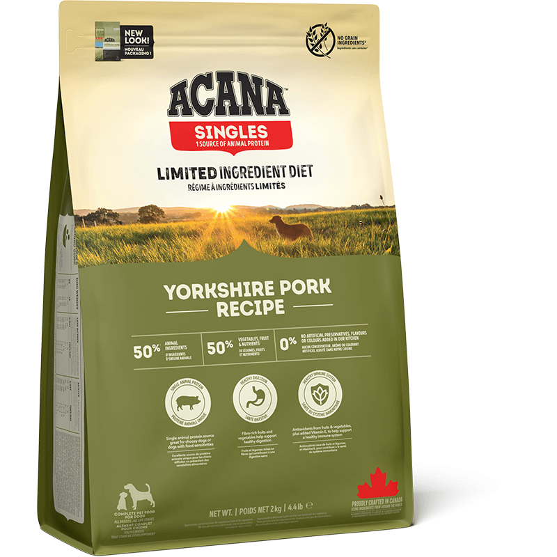 Acana Singles Yorkshire Pork Dry Dog Food - Grain 2Kg