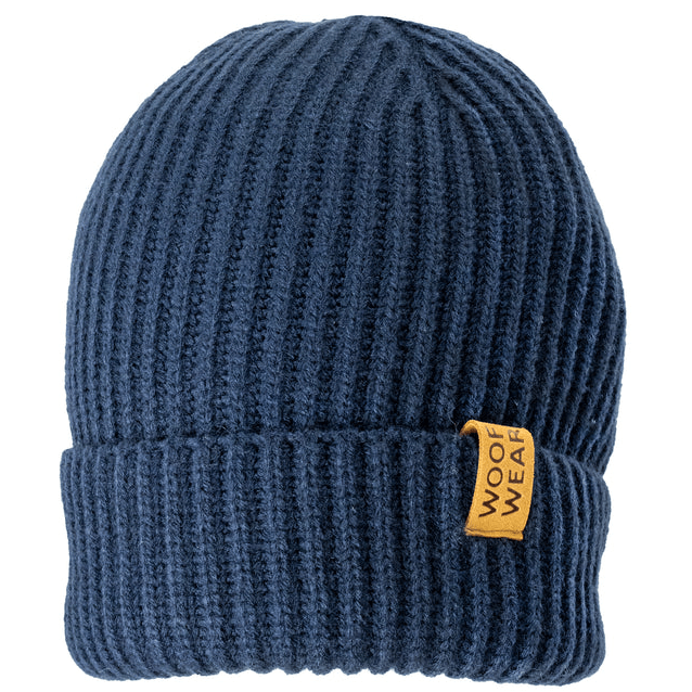 Woof Wear Ribbed Beanie In Navy - Single