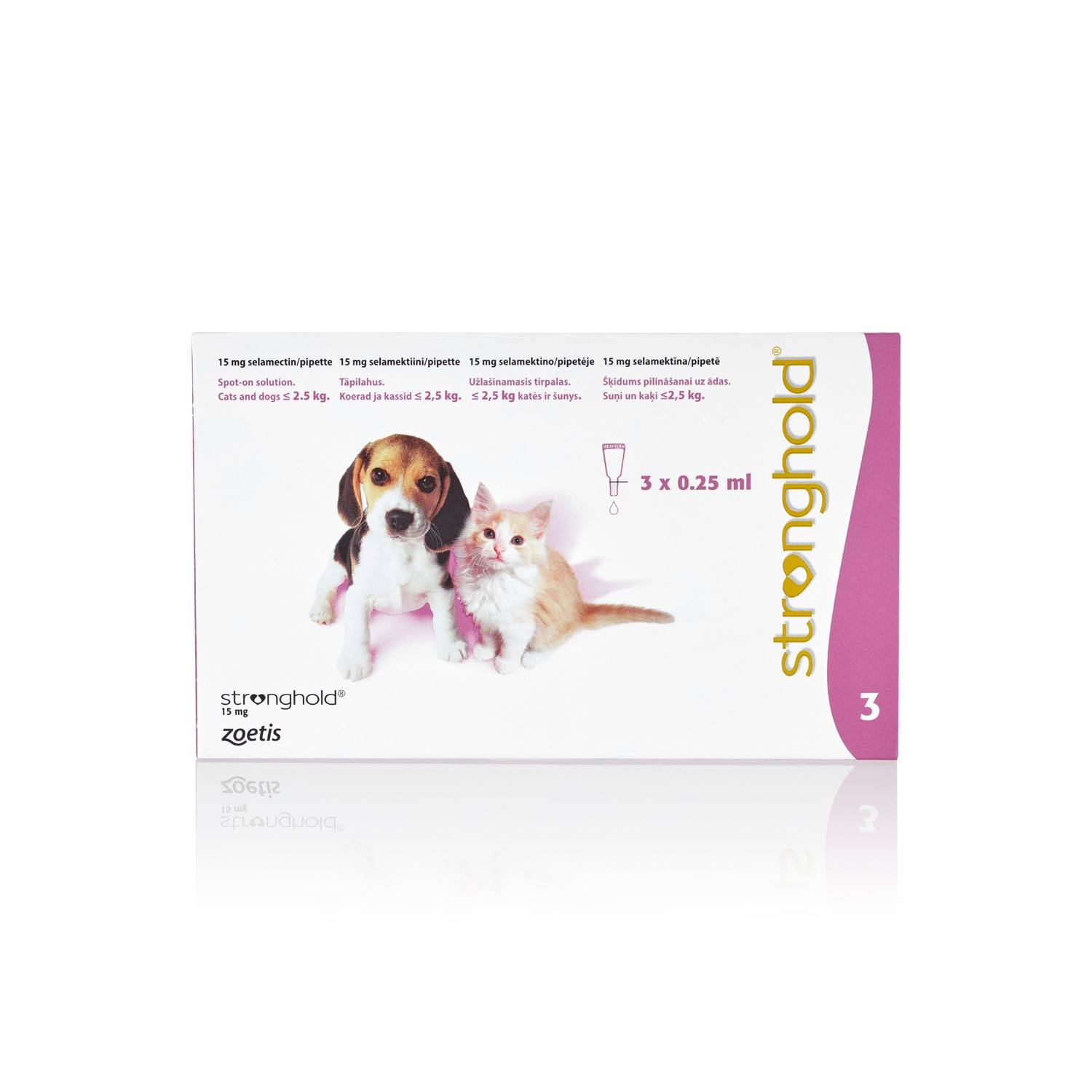 Kittens/Puppies (up to 2.5kg, Rose) » 15mg Pipette (Pack of 3)