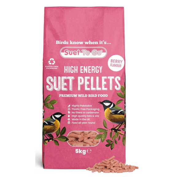 Unipet International Suet To Go High Energy Suet Pellets In Berry Bird Food - 5Kg