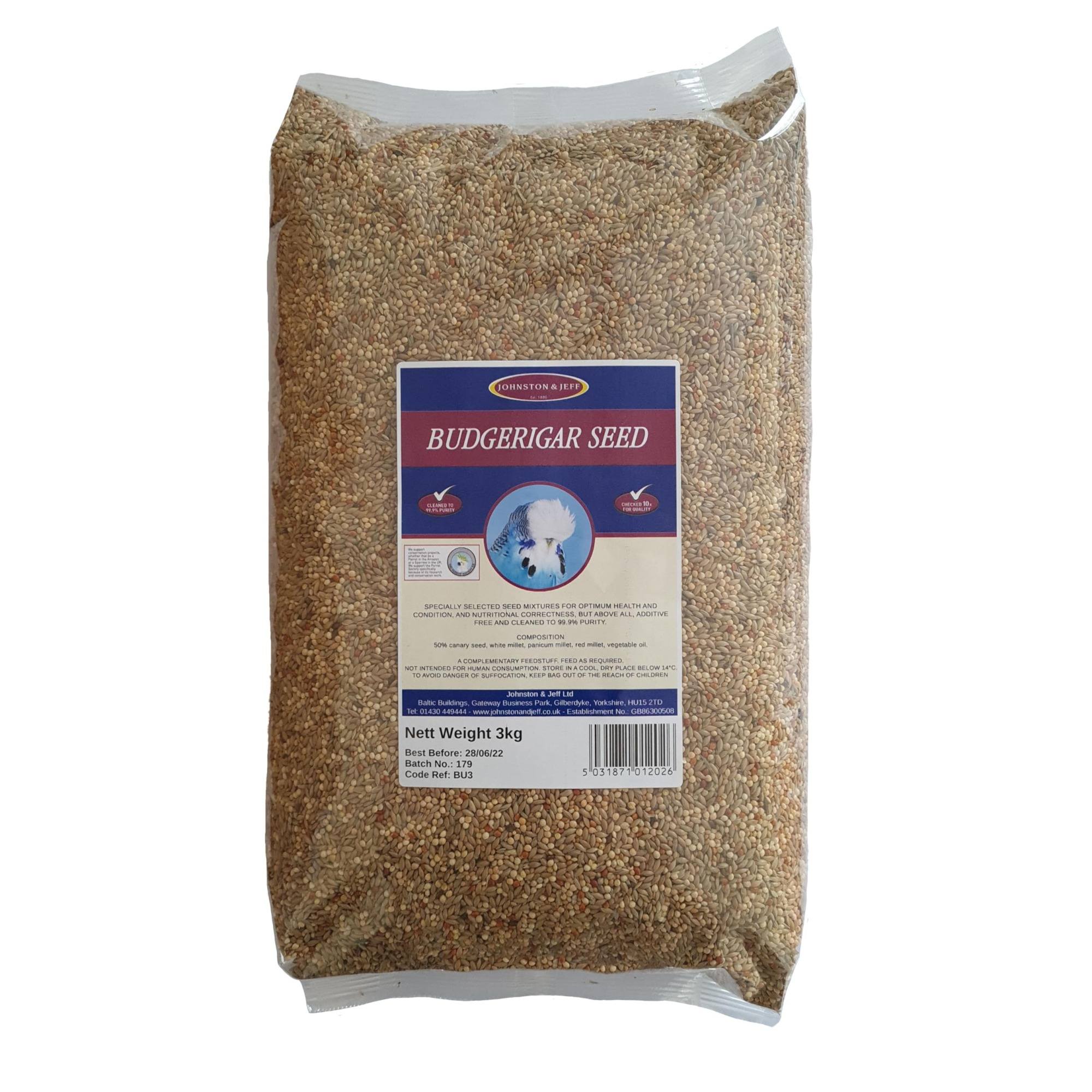 Johnston And Jeff Budgerigar Seed Bird Food - 3Kg