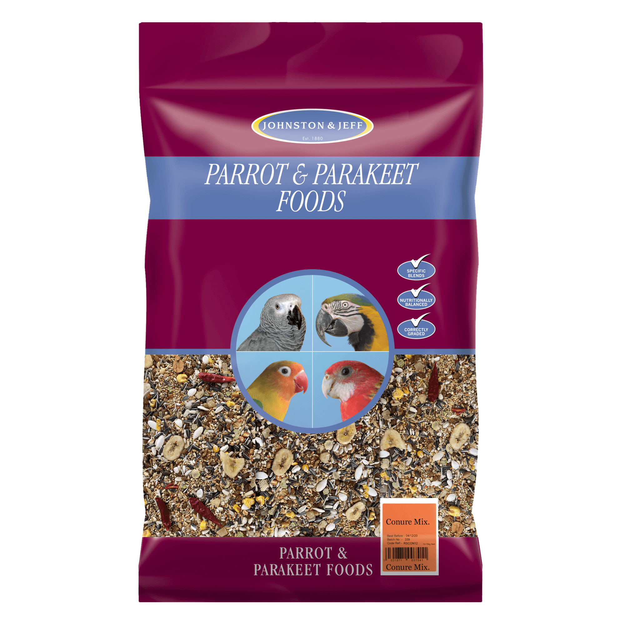 Johnston And Jeff Conure Mix Parrot Food - 12.75Kg