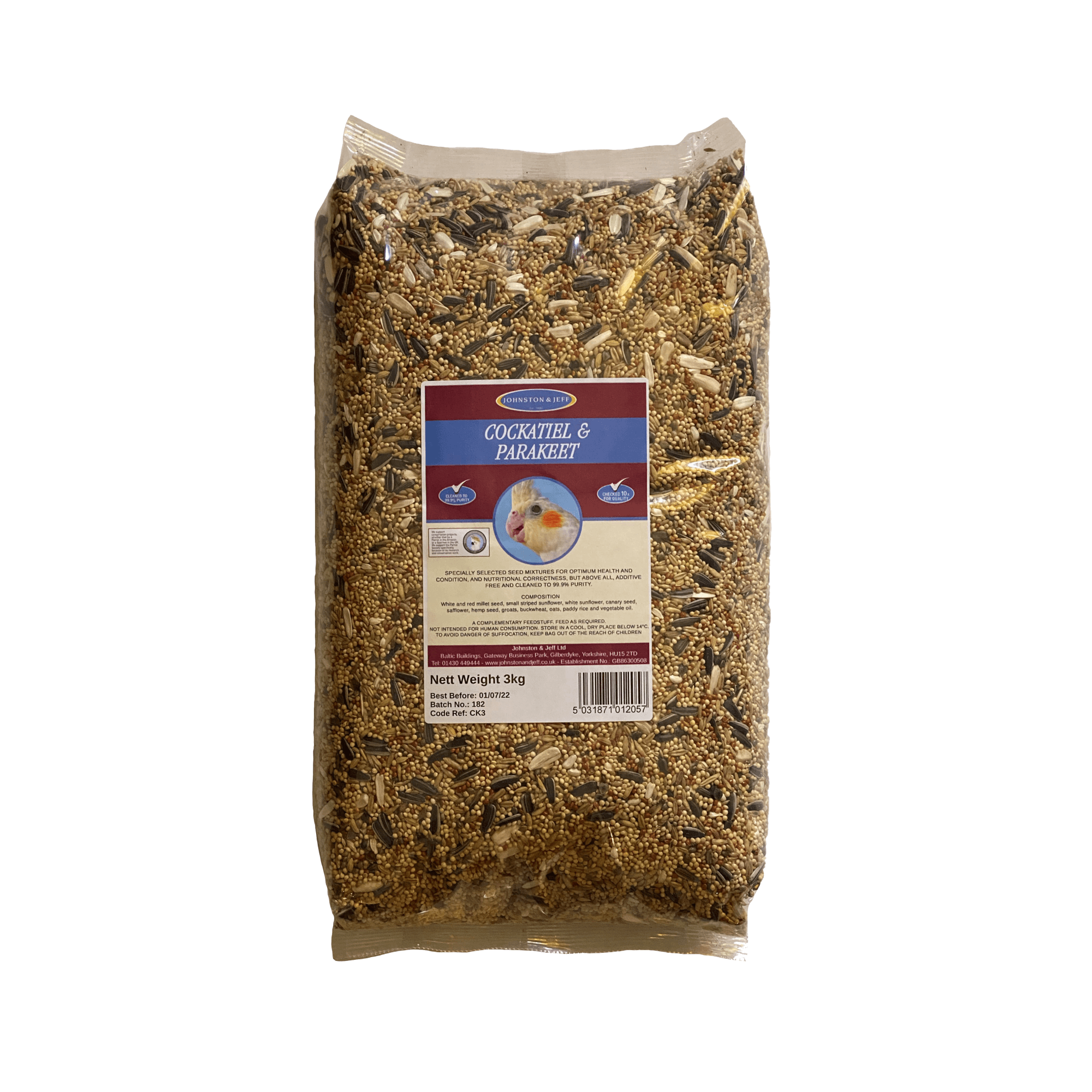 Johnston And Jeff Cockatiel And Parakeet Food - 3Kg