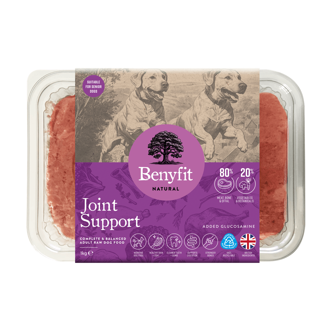 Benyfit Natural Joint Support Complete Adult And Senior Raw Dog Food - 1Kg
