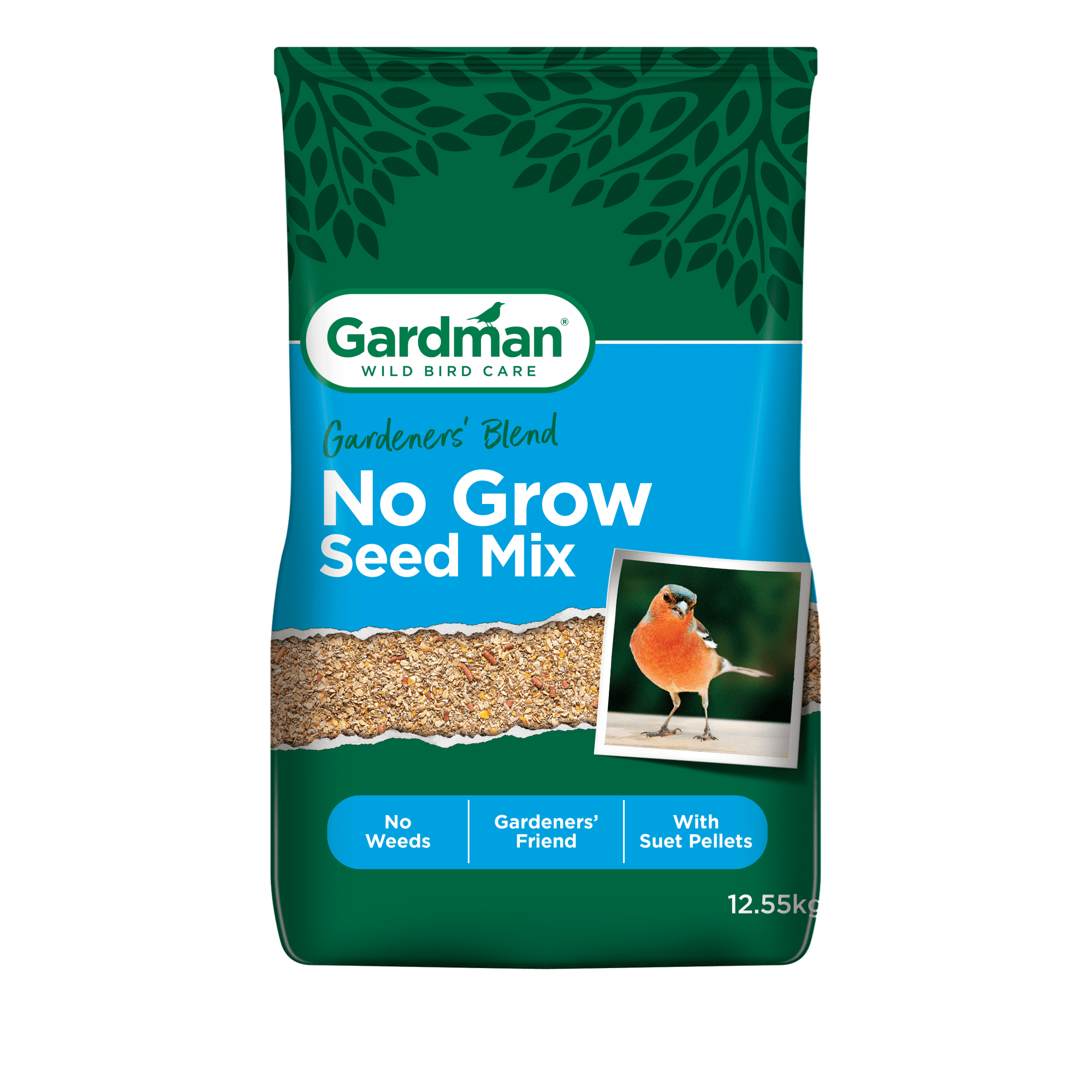 Gardman No Grow Seed Mix Wild Bird Food - Blue 12.55Kg