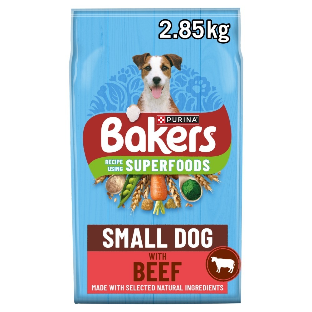 Bakers Superfoods Dog Beef Dry Dog Food - 2.85Kg Small