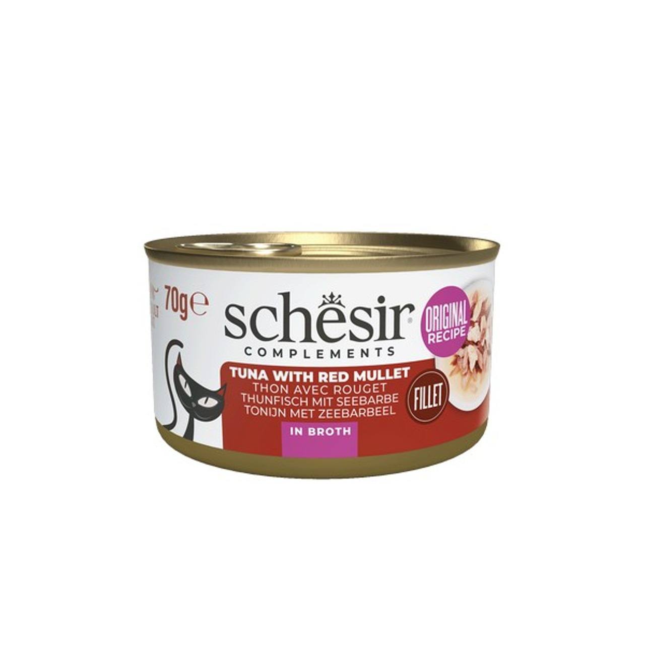 Schesir Complements Tuna With Mullet In Broth Cat Food - Red 70G