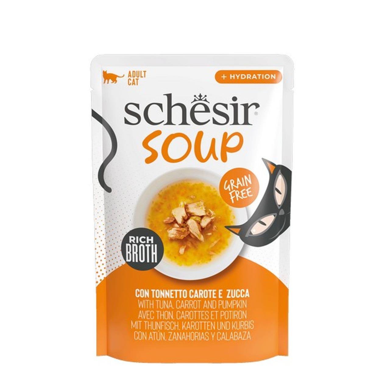 Schesir Soup Tuna With Carrots And Pumpkin Cat Food - X 40G Size 12