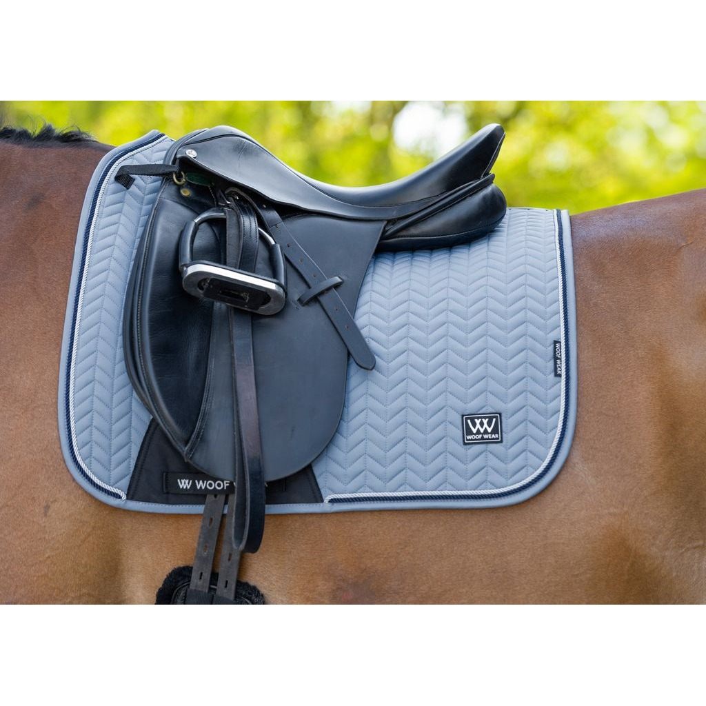 Woof Wear Herringbone Dressage Pad | Steel - Full Blue