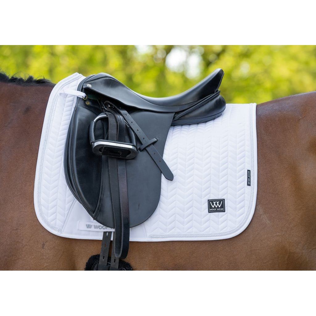 Woof Wear Herringbone Dressage Pad | - Cob White