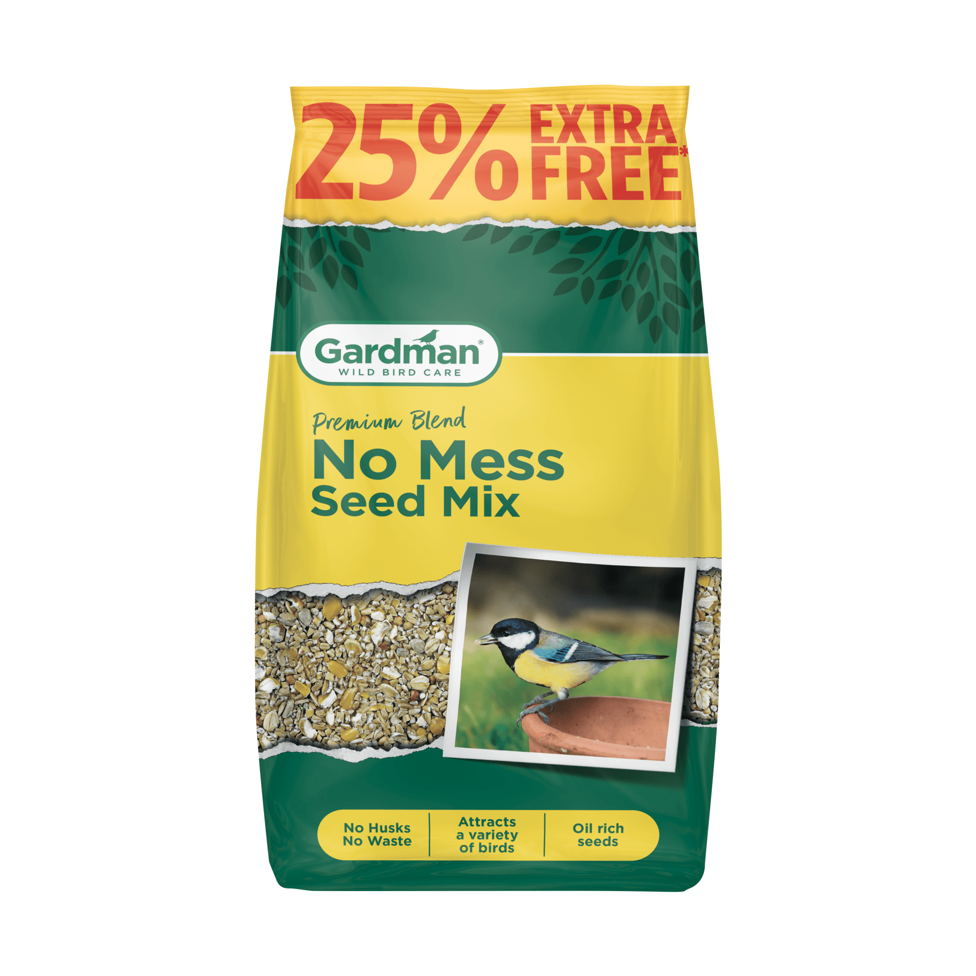 Gardman No Mess Seed Mix - + 25% Free 1.6Kg