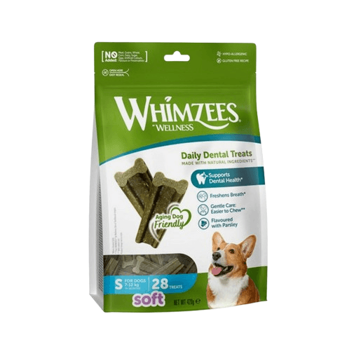 Whimzees Soft Daily Dental Treats Dog Treats - Pack Of 28 Small