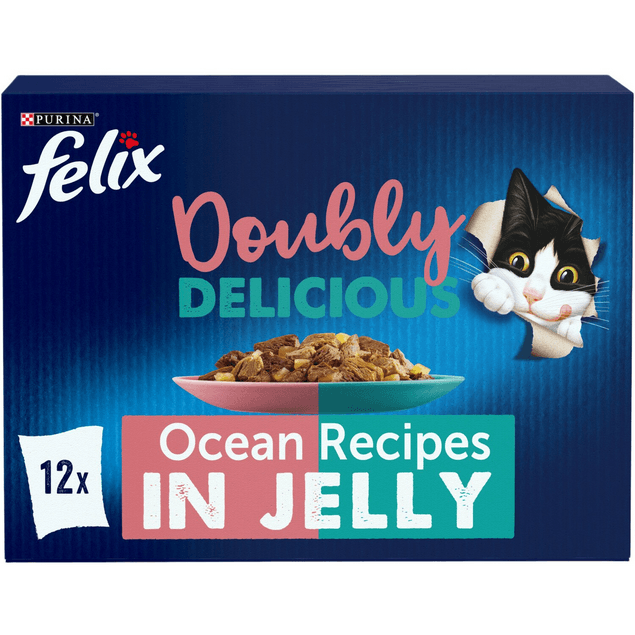 Felix Doubly Delicious Ocean Recipes In Jelly Wet Cat Food - X 85G Size 12