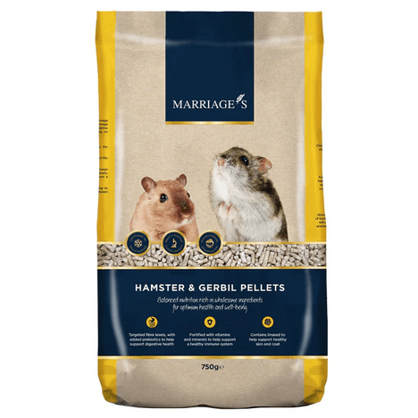 Marriages Hamster And Gerbil Pellets - 750G