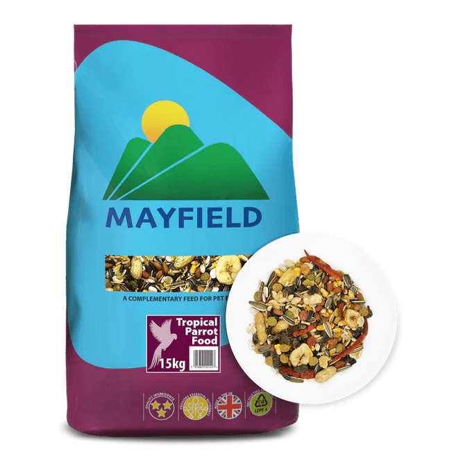 Mayfield Tropical Parrot Food - White/Black 15Kg