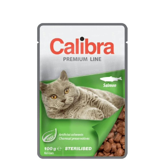 Calibra Premium Sterilised Wet Cat Food - X 100G Salmon Size 24