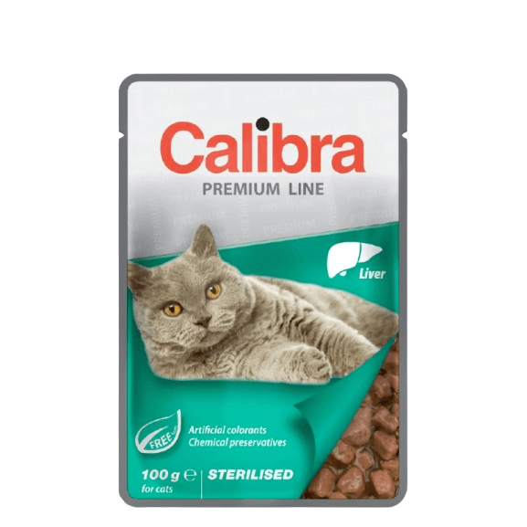 Calibra Premium Sterilised Liver Wet Cat Food - X 100G Size 24
