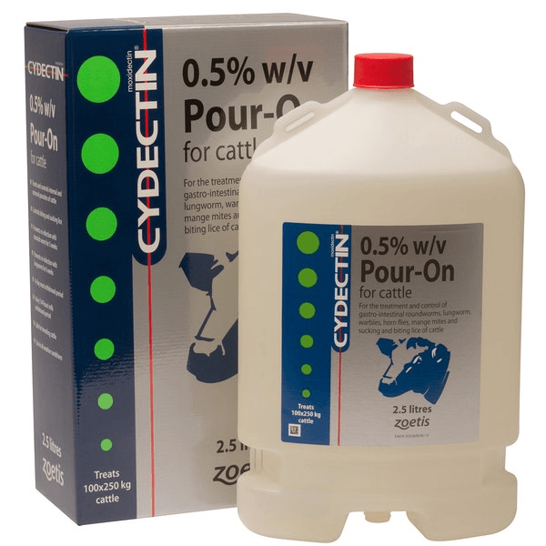 Zoetis Cydectin Pour-On For Cattle - Litre Bottle Size 2.5