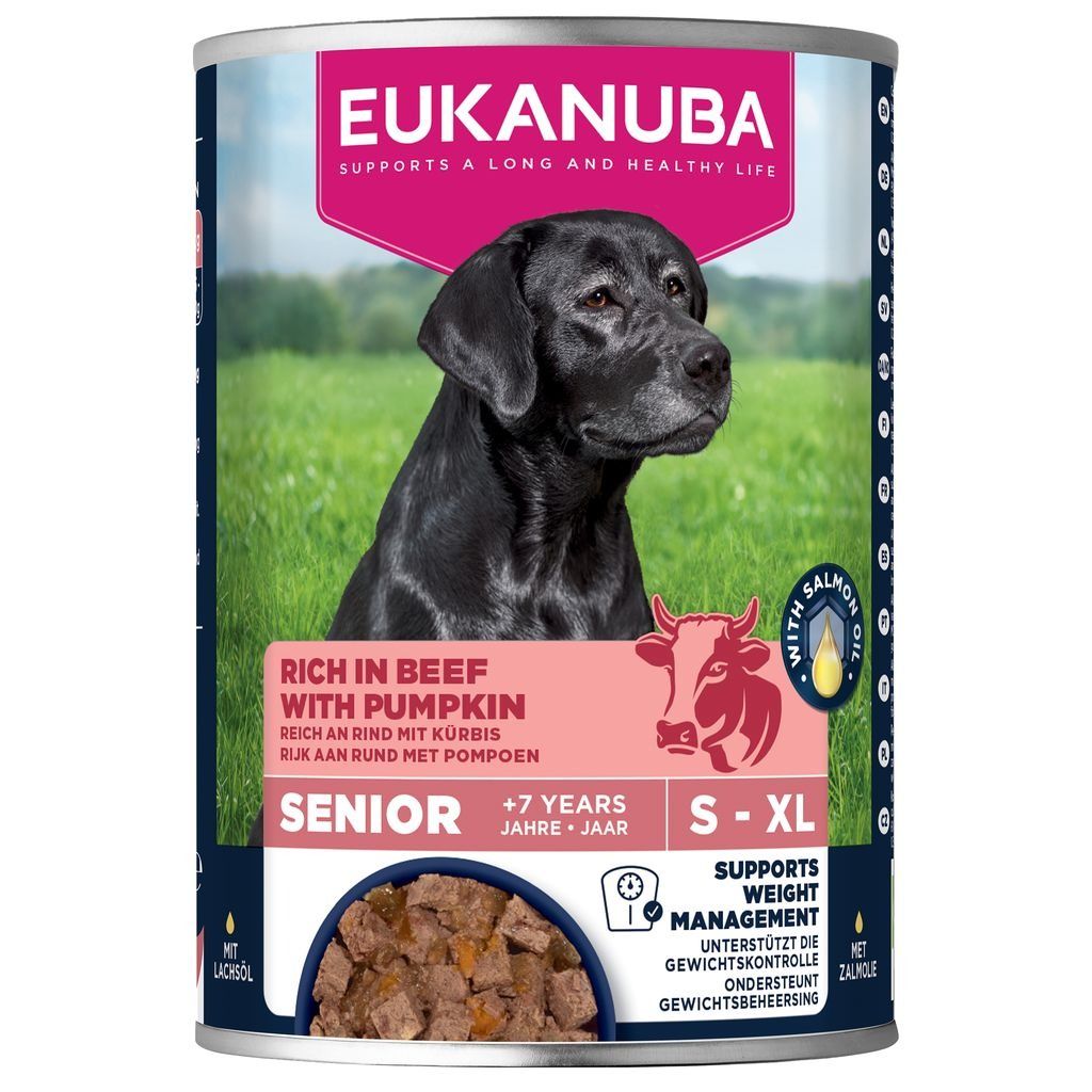 Eukanuba Rich In Beef With Pumpkin Senior Wet Dog Food - X 400G Salmon Size 6