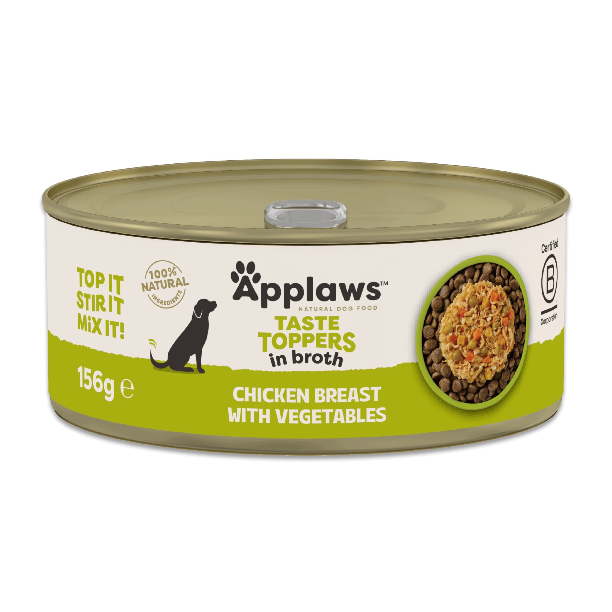 Applaws Taste Toppers Dog Food Tin Chicken With Veg In Broth - X 156G Size 6