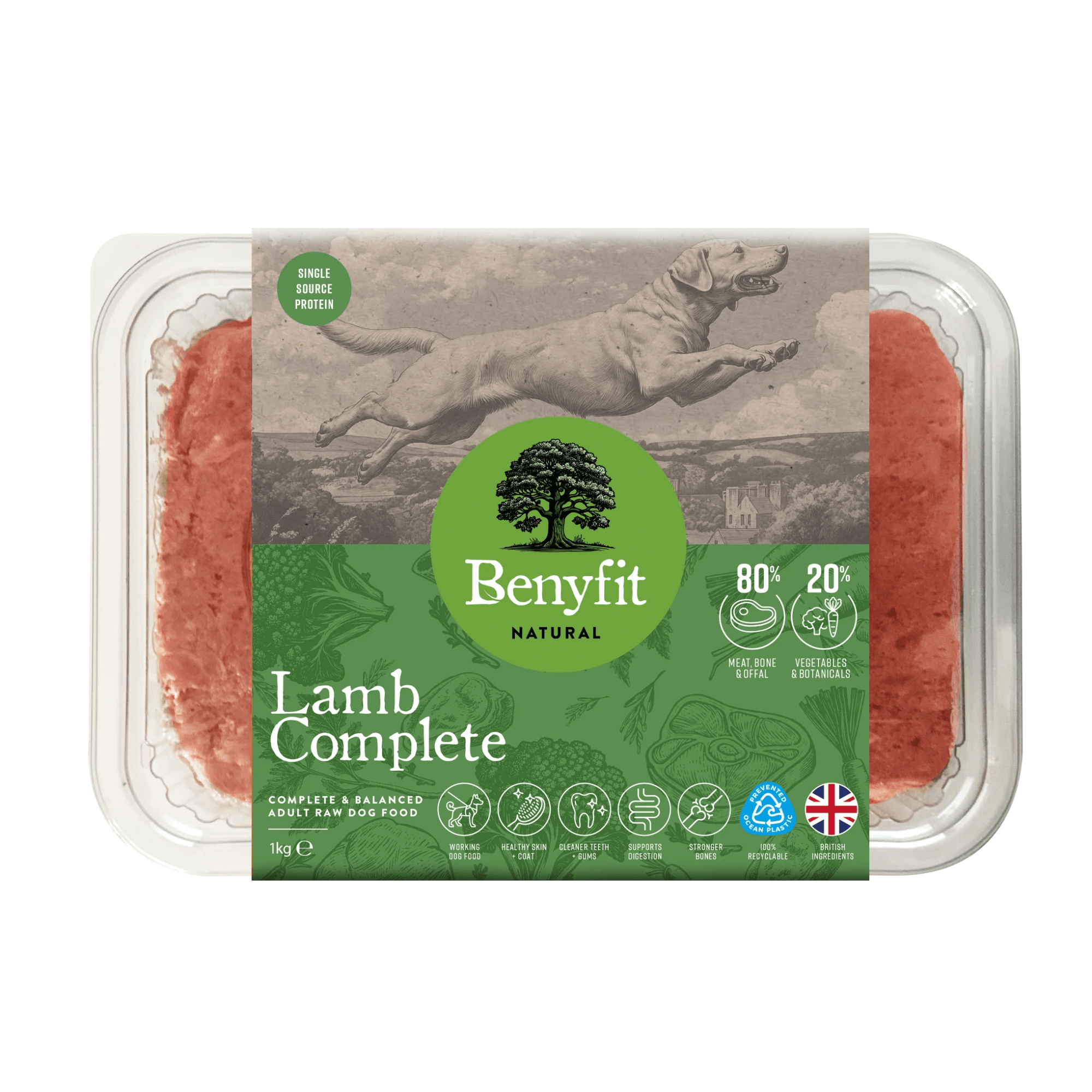 Benyfit Natural Lamb Complete Adult Raw Dog Food - 1Kg