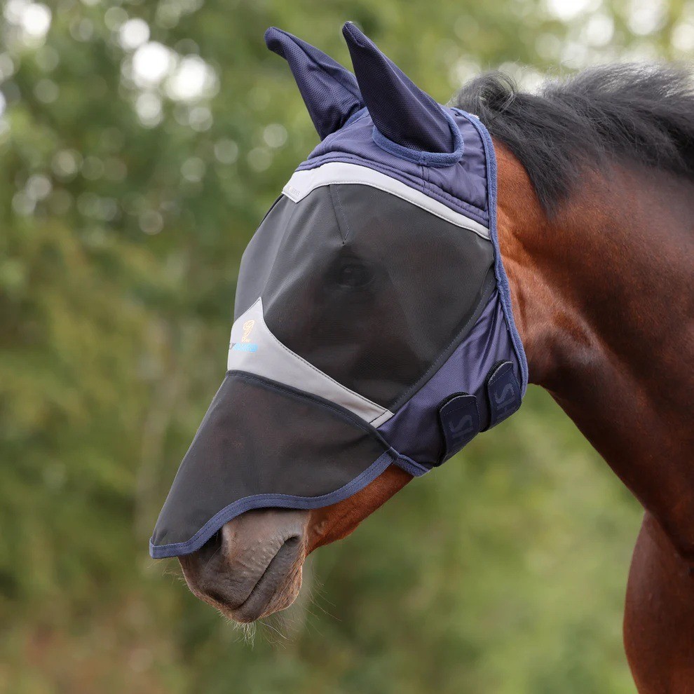 Shires Flyguard Pro Fine Mesh Fly Mask With Ears And Nose - Cob Small