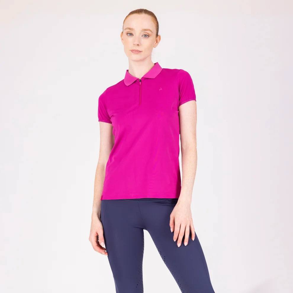 Aubrion React Tech Polo - Fuchsia Large