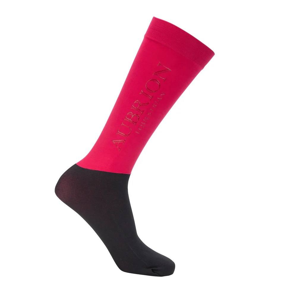 Aubrion Equestrian Young Rider Socks - Dewberry Size 10