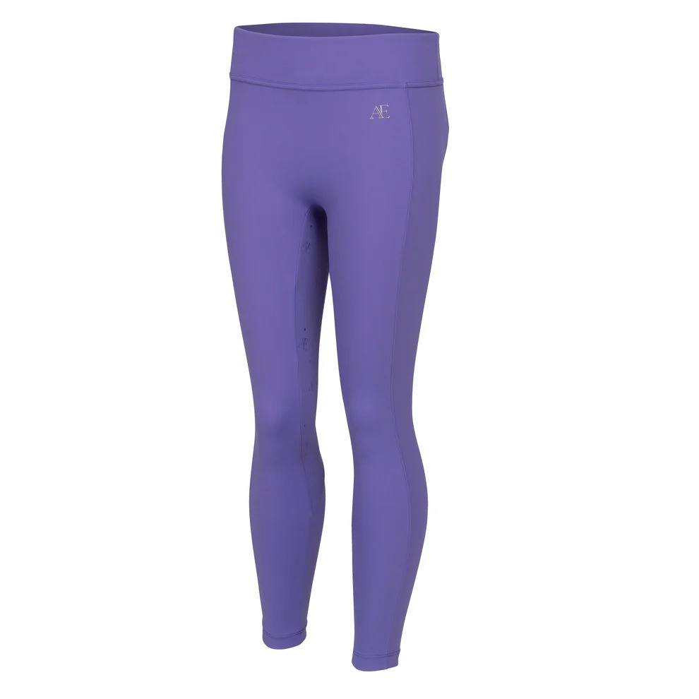Aubrion Young Rider Equestrian Riding Tights Heather - 7/8Yrs Small