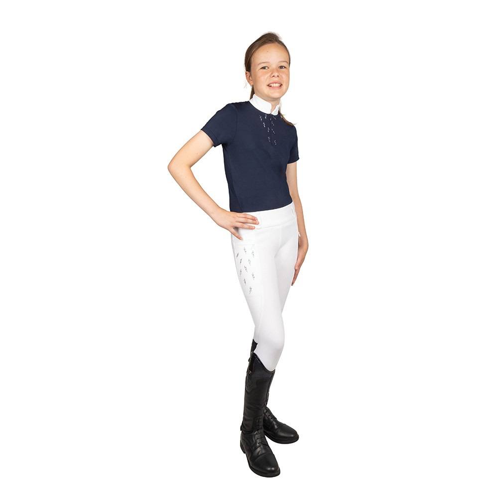 Hy Equestrian Children's Roka Reign Riding Tights - 11-12 Years White Size 11