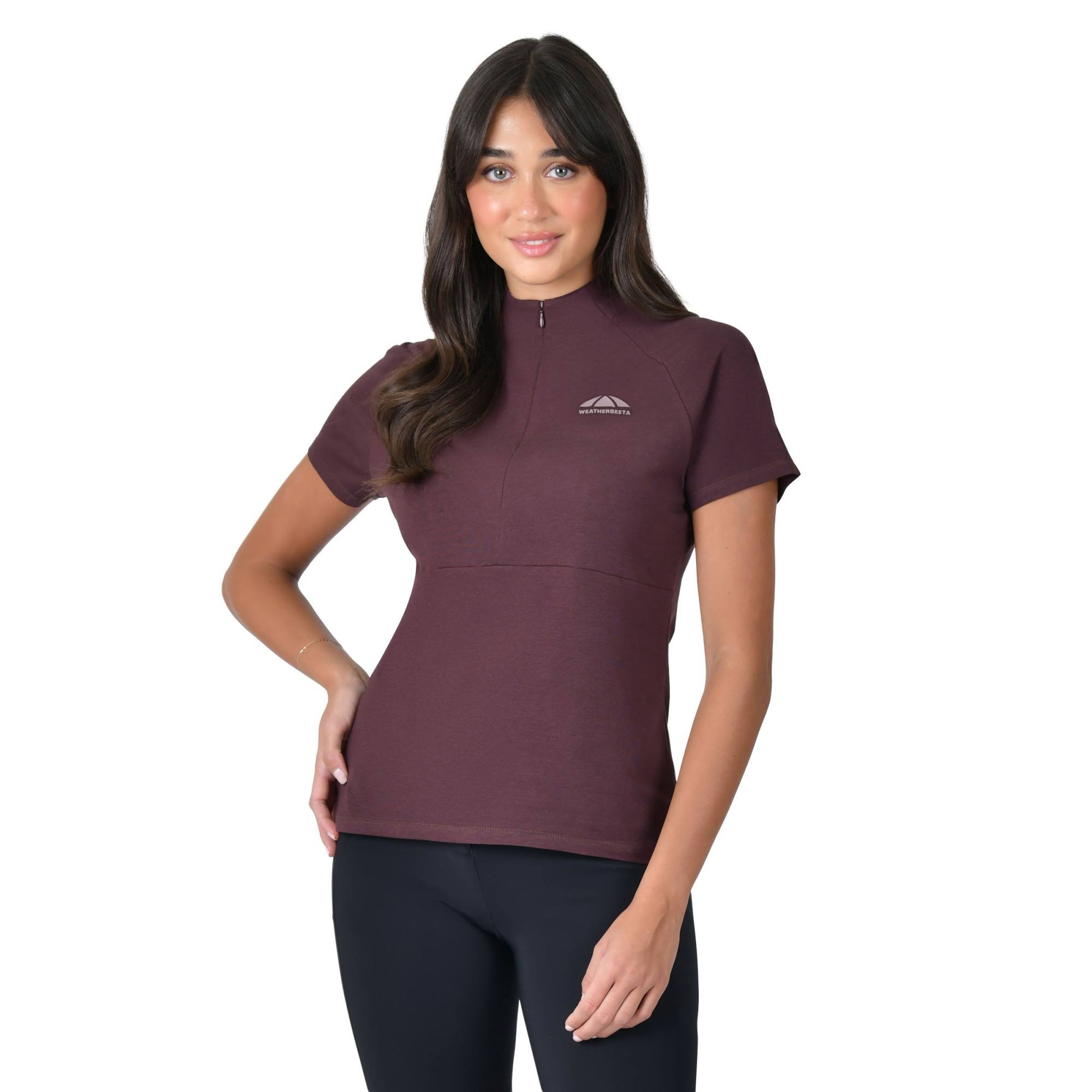 Weatherbeeta Bamboo Short Sleeve Performance Base Layer Mulberry - Ladies / 8 Small