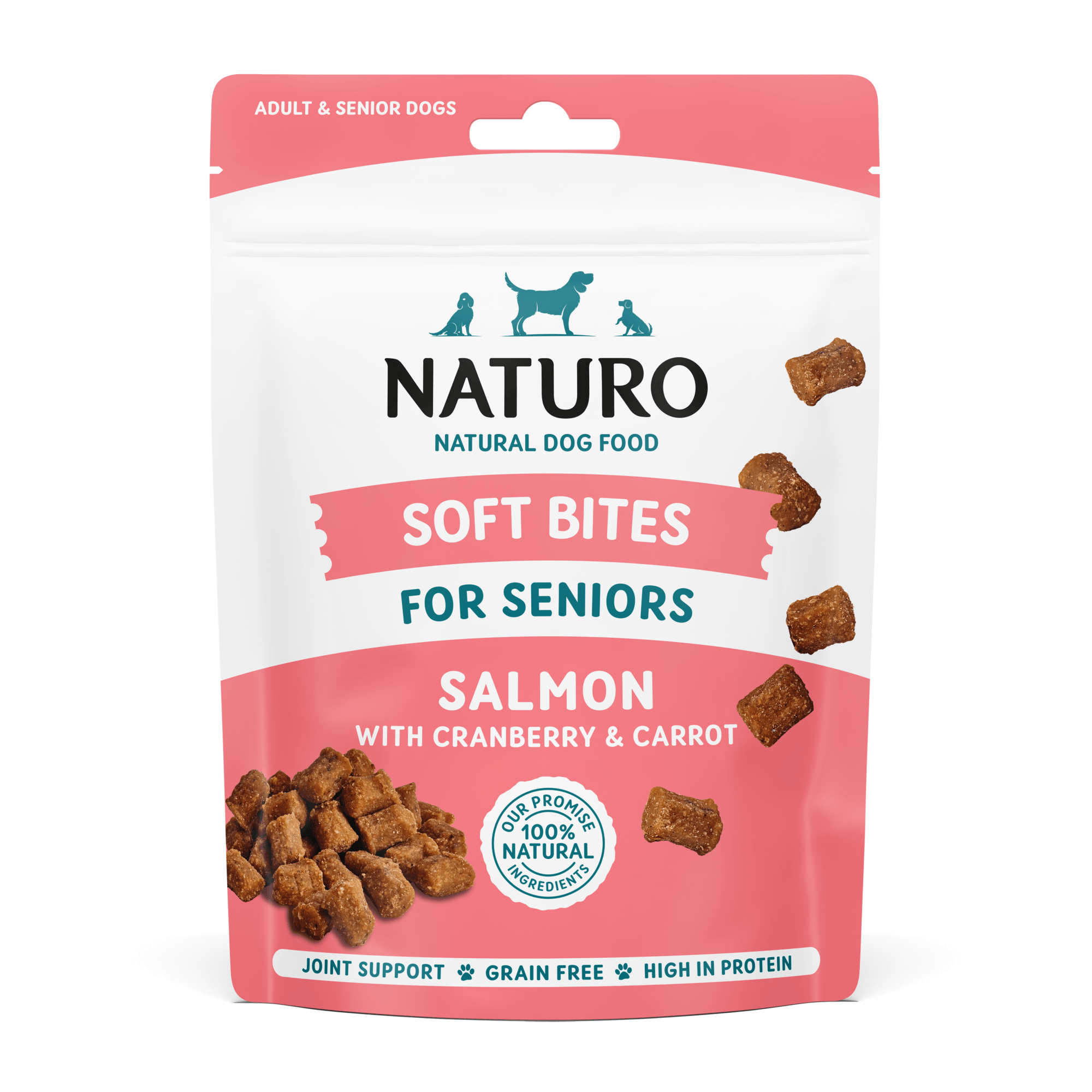 Naturo Pet Foods Naturo Soft Bites Senior Dog Treats - Salmon 70G