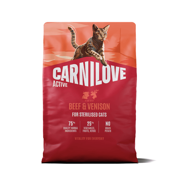 Carnilove Active Beef And Venison For Sterilised Adult Cats Dry Food - Salmon/Grain/Yellow 2Kg