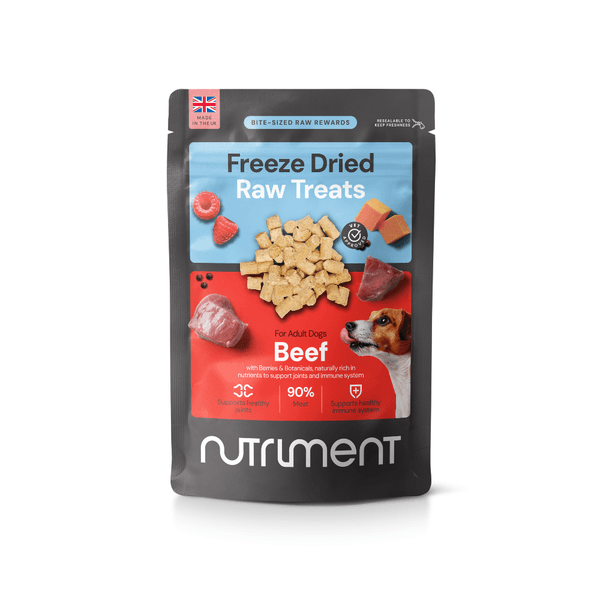 Nutriment Freeze Dried Beef Raw Adult Dog Treats - Black 30G