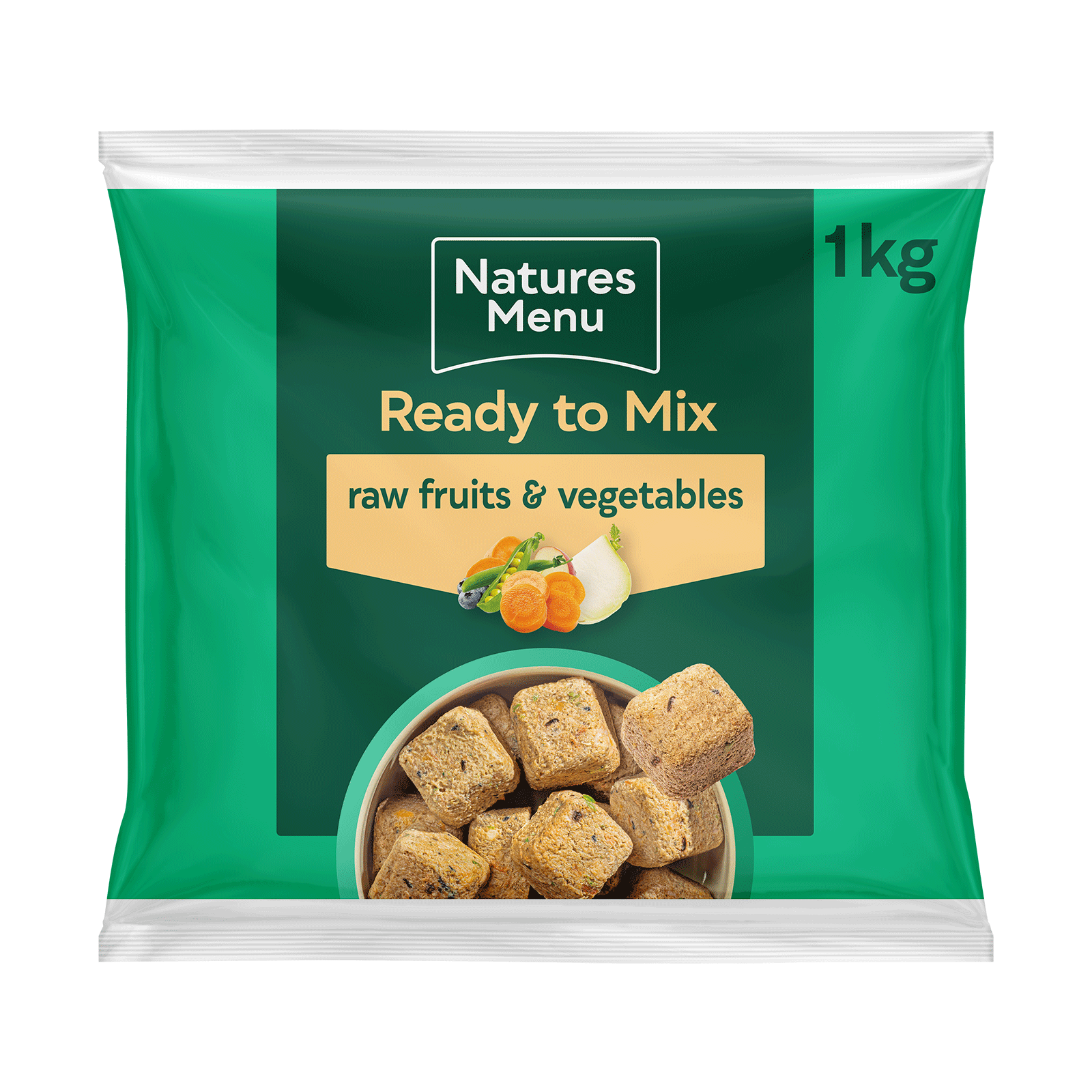 Natures Menu Ready To Mix Fruits And Vegetables Raw Nuggets Dog Food - Grain 1Kg