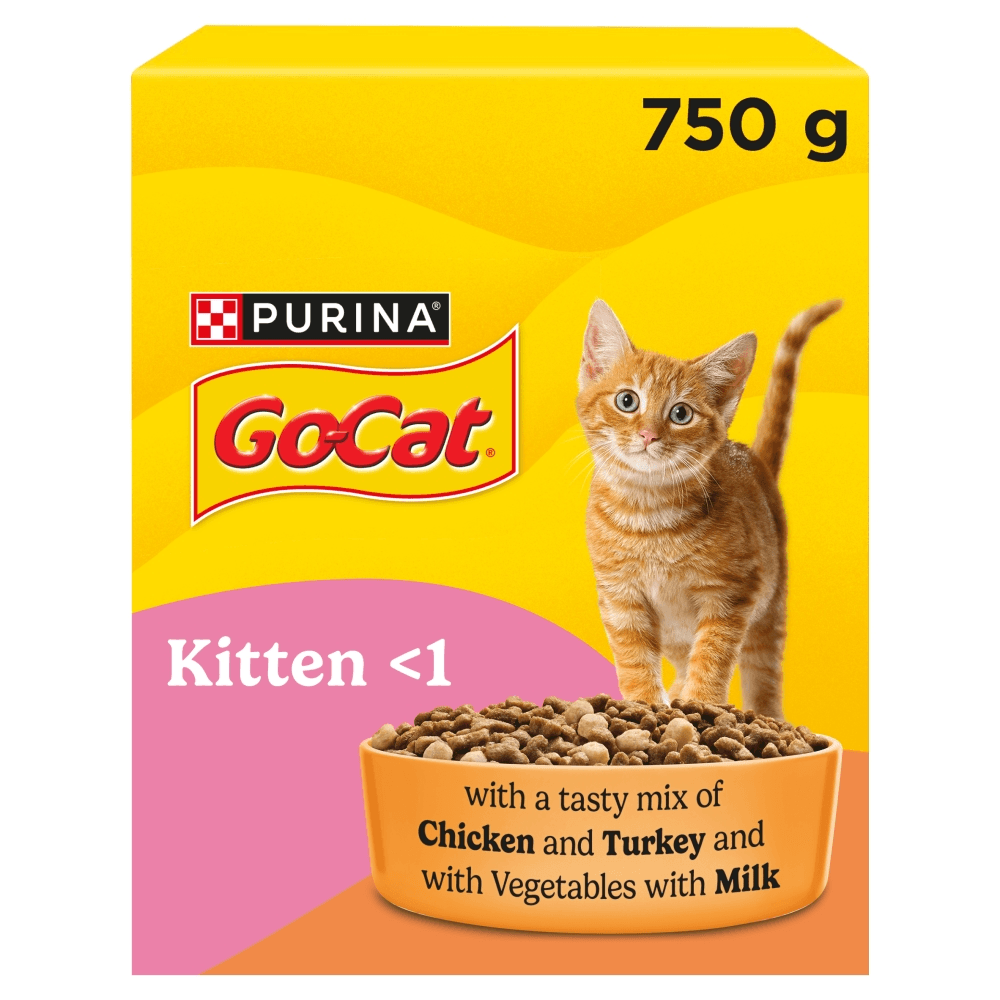 Go-Cat Kitten Chicken, Turkey And Milk Dry Cat Food - 750G