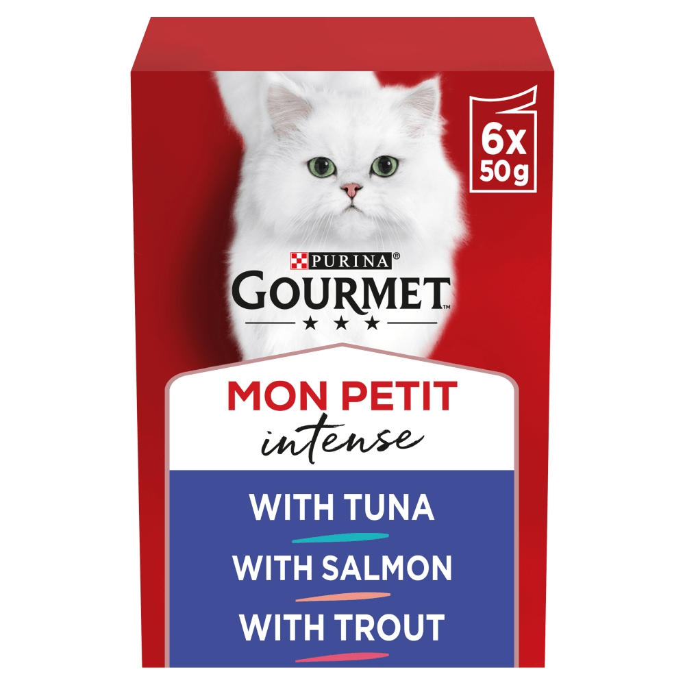 Gourmet Mon Petit Intense Fine Cuts Cat Food - Fish Multipack - X 50G Size 48