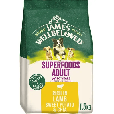 James Wellbeloved Superfood Rich In Lamb Adult Dog Dry Food - 1.5Kg