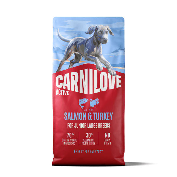 Carnilove Active And Turkey For Junior Breeds Dry Dog Food - 12Kg Salmon Large