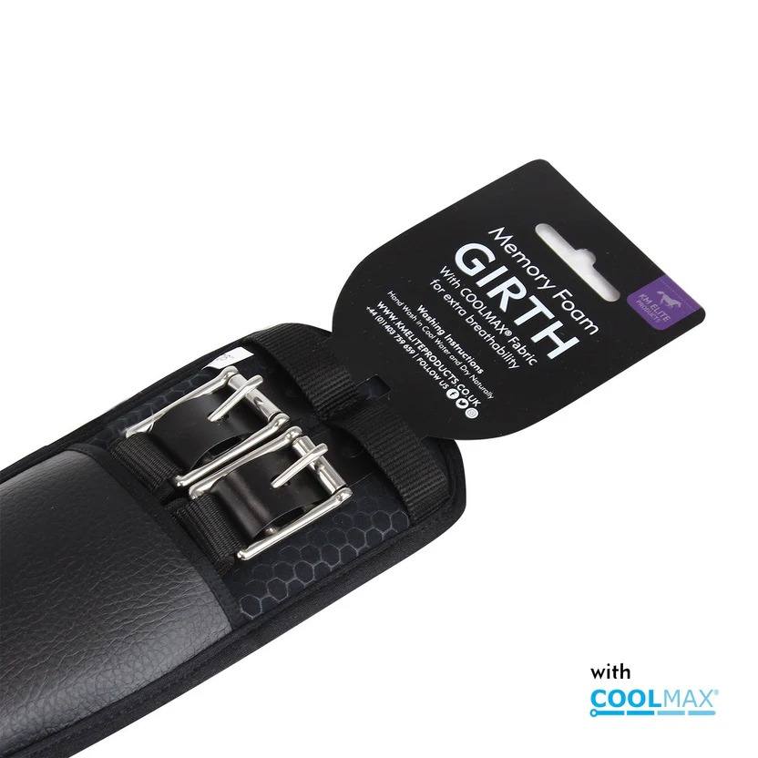 Km Elite Memory Foam Dressage Girth - Inches Black Size 30