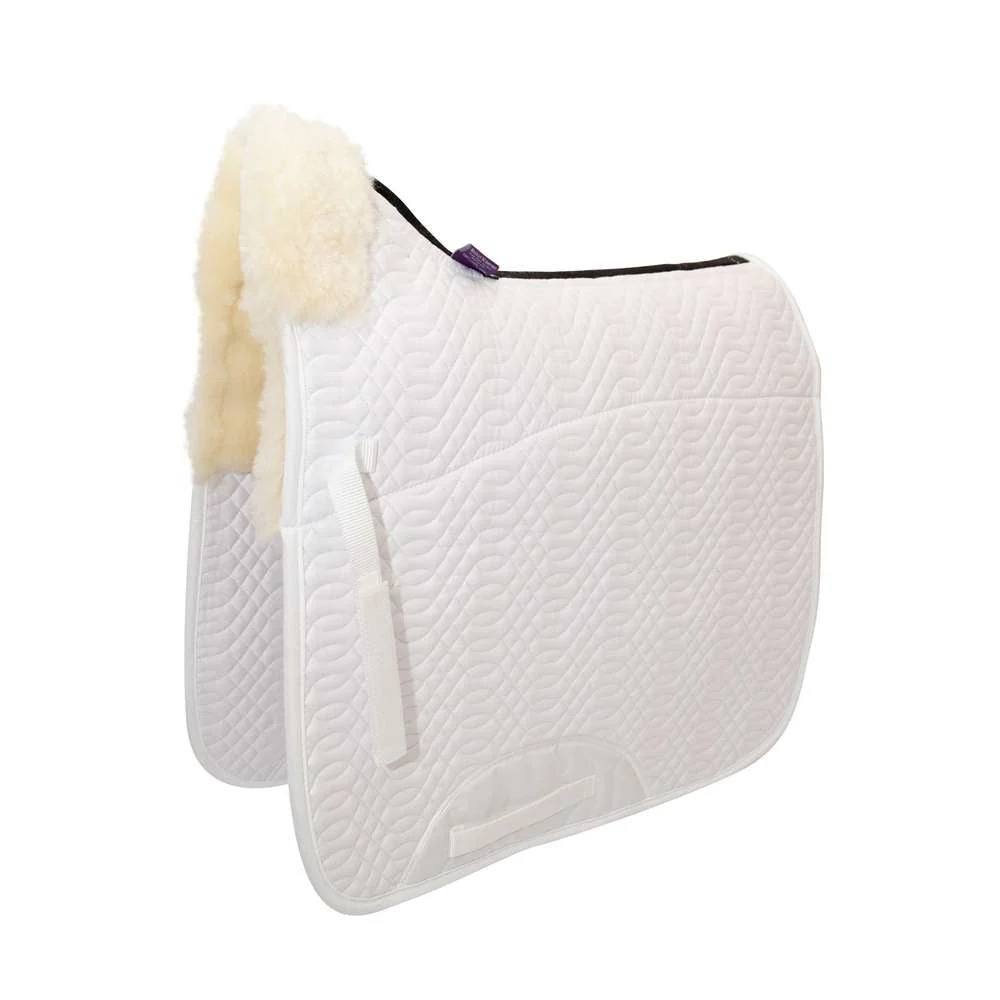 Km Elite Teddy Soft Half Lined Dressage Square - Natural Black/White