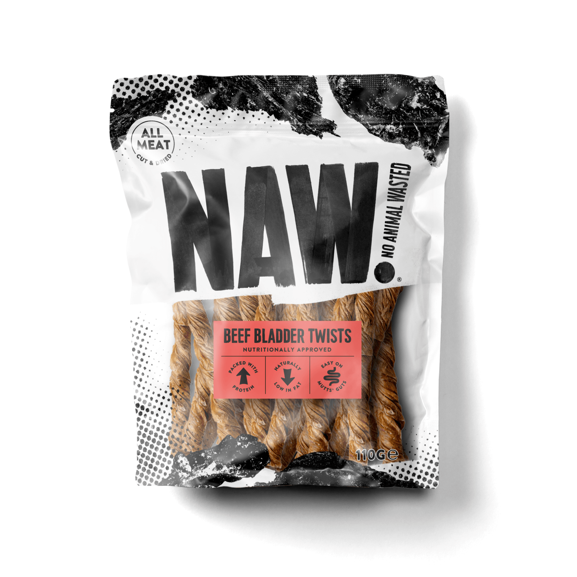 Naw Beef Bladder Twists Dog Treats - 110G