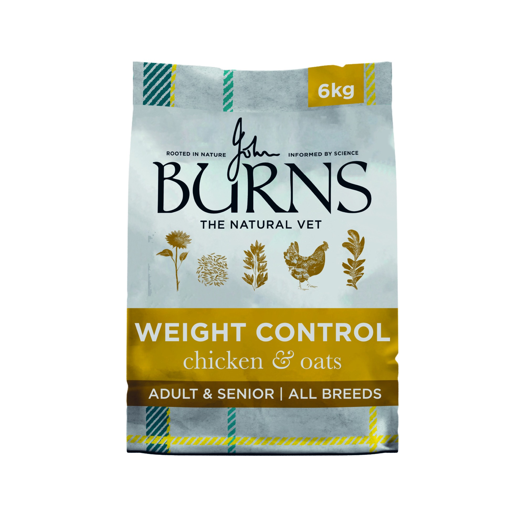 Burns Weight Control Chicken And Oats Adult And Senior Dry Dog Food - 6Kg