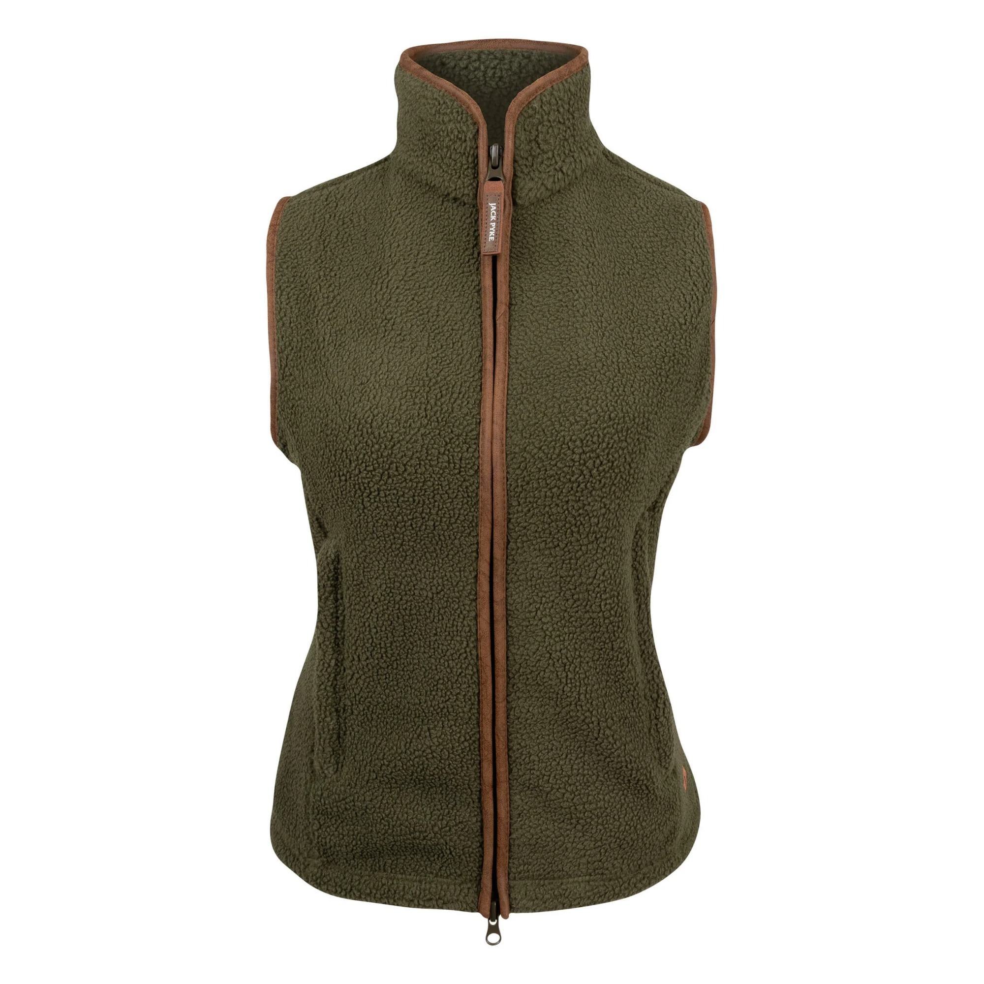 Jack Pyke Ladies Sherpa Fleece Gilet Olive - Small