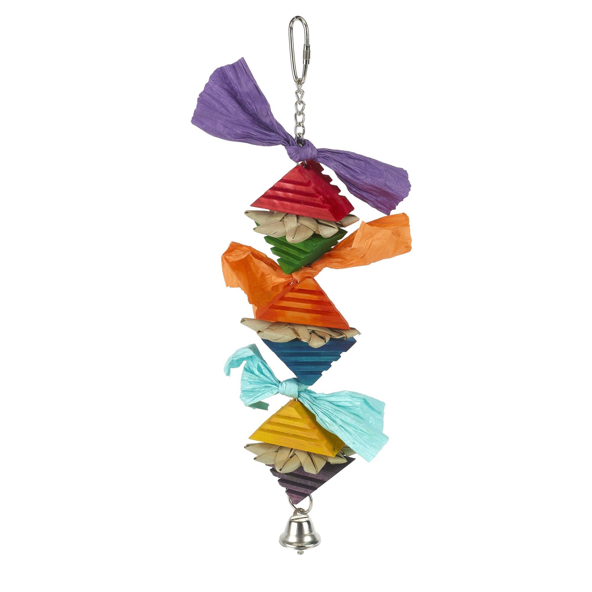 Rosewood Boredom Breaker Groovy Pyramid Party Bird Toy - One Small