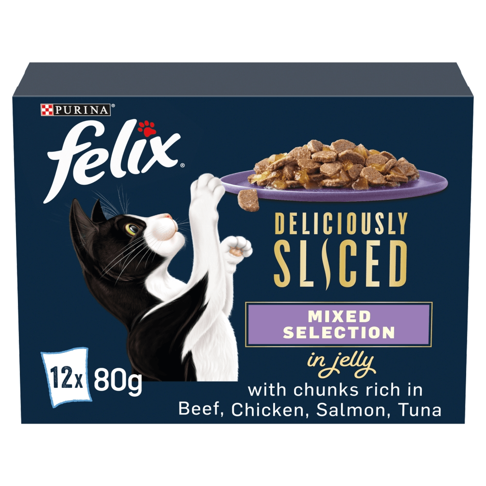 Felix Deliciously Sliced Mixed Selection In Jelly Wet Cat Food - X 80G Salmon Size 12