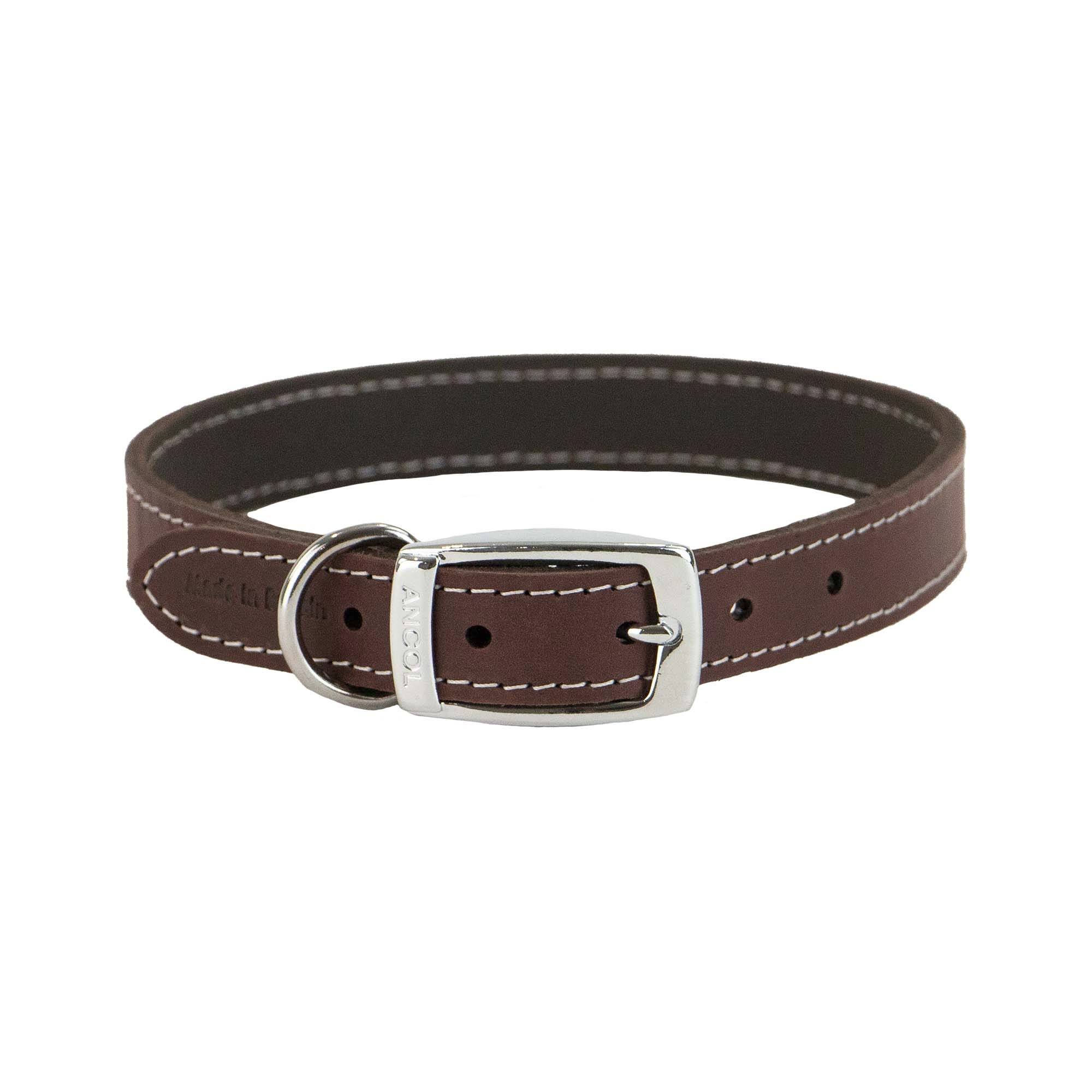 Ancol Heritage Leather Sewn Dog Collars - 31Cm Red Size 2